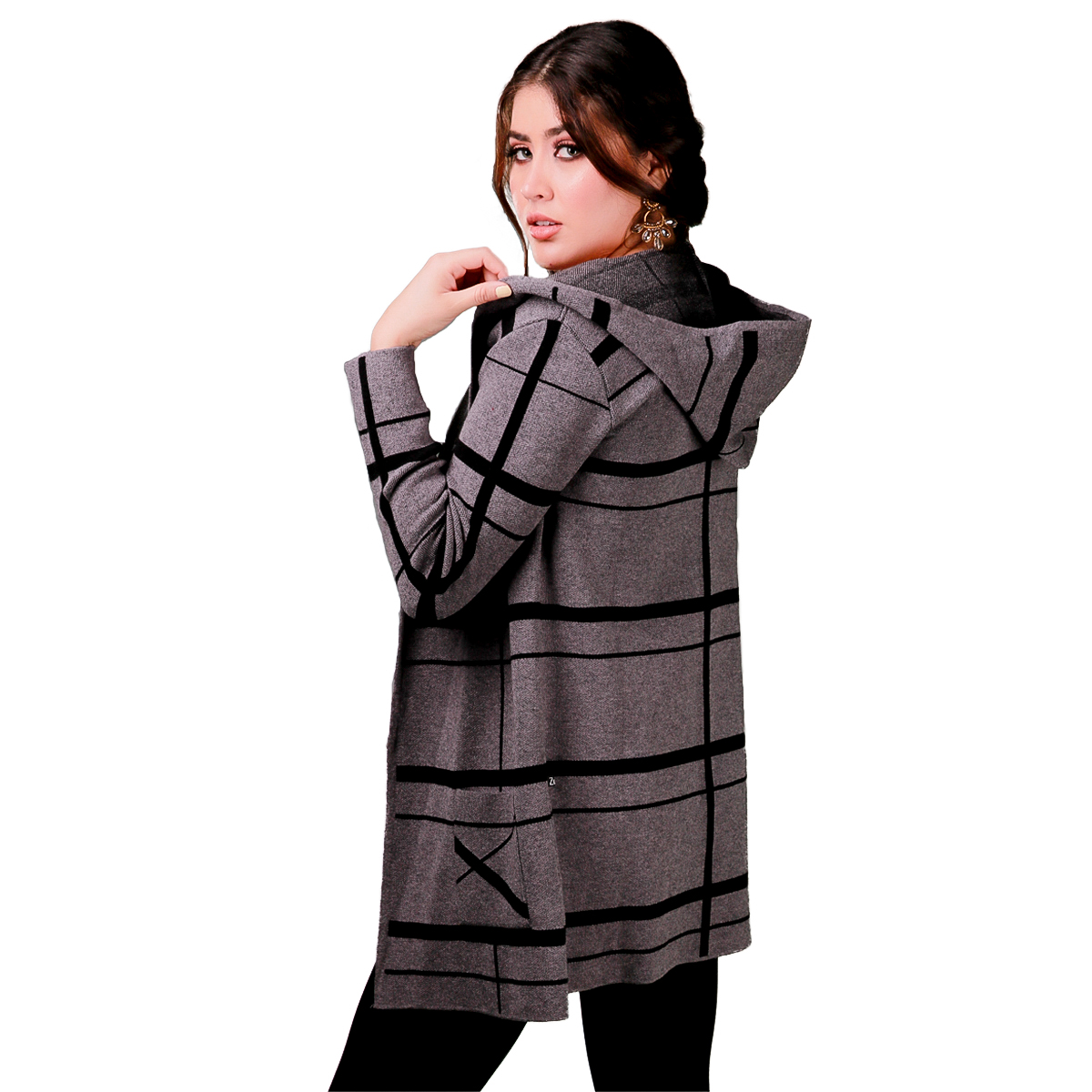 Sueter Cardigan Para Mujer Ligero Bolsillos De Plaston 111 - Gris Oxford