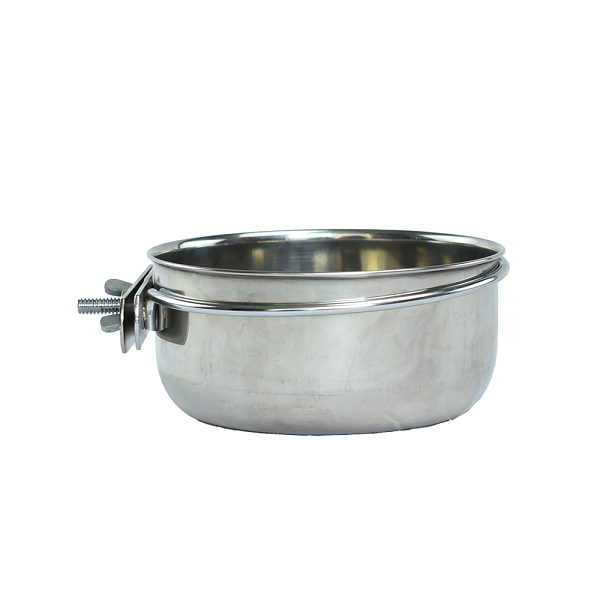 Taza con Abrazadera Para Jaula Ave 20 Onzas Acero Inoxidable