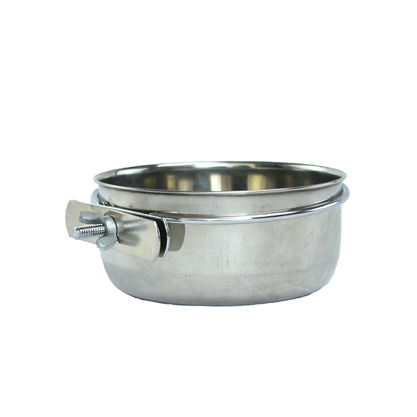 Taza con Abrazadera Para Jaula Ave 20 Onzas Acero Inoxidable