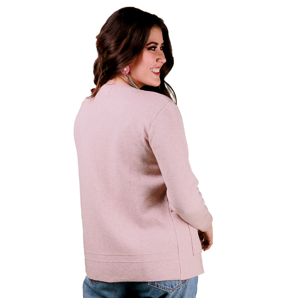 Sueter Manga Larga Boton Cuello Para Mujer 171 - Lila