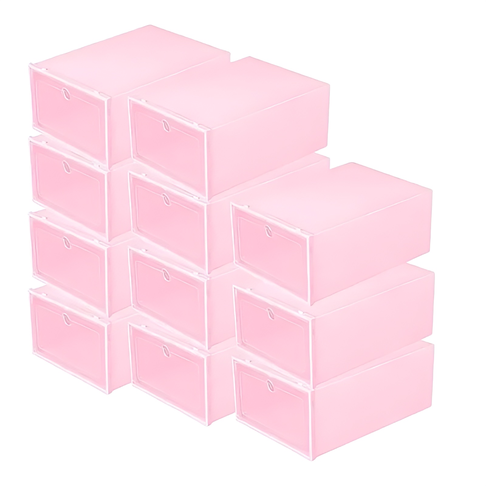 12 Piezas Cajas Organizadoras Apilables Para Zapatos Rosa