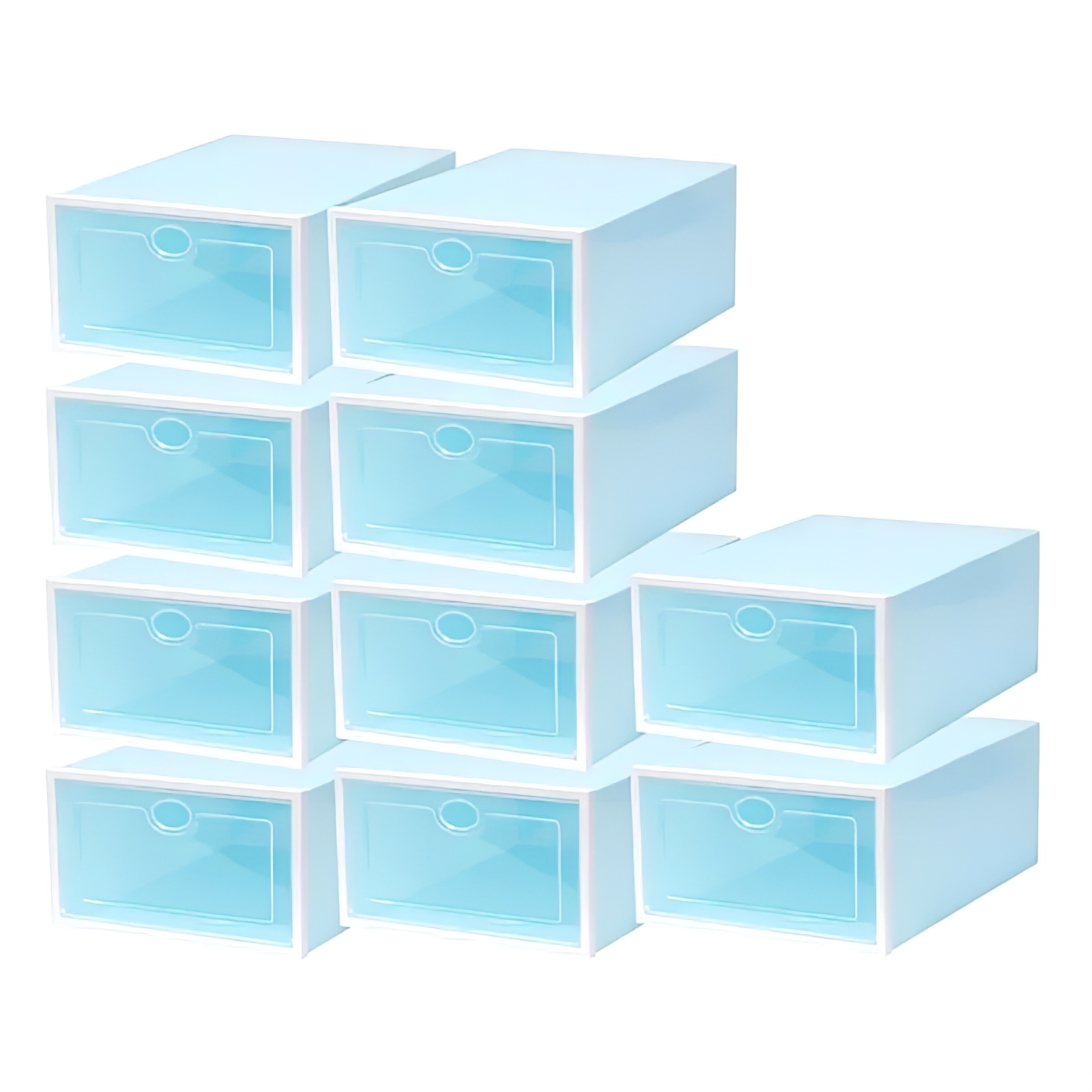 12 Piezas Cajas Organizadoras Apilables Para Zapatos Azul