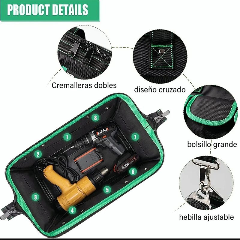 Bolsa De Herramientas Para Electricista Mochila Organizador.