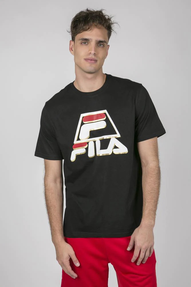 Playera Fila Grant Hill Icon Negro Dorado De Caballero Original