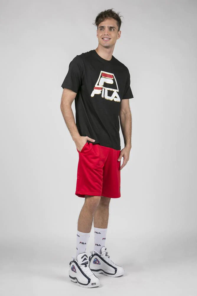 Playera Fila Grant Hill Icon Negro Dorado De Caballero Original