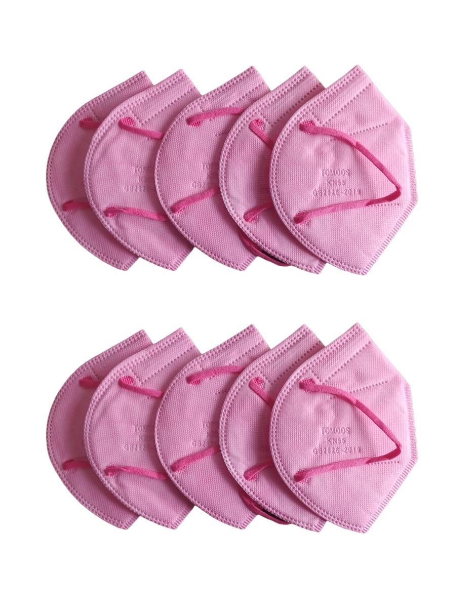 10 cubrebocas rosas para adulto KN95