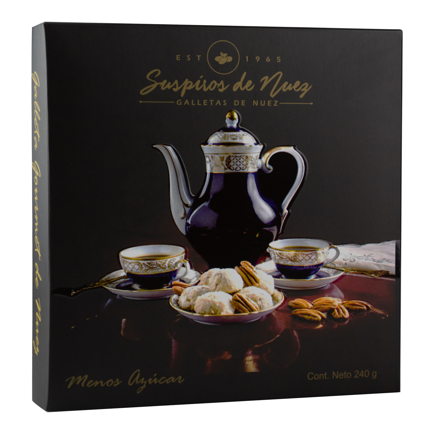 Suspiros de Nuez - Galletas De Nuez Gourmet - Reducidas en Azúcar 100% Natural - 240g