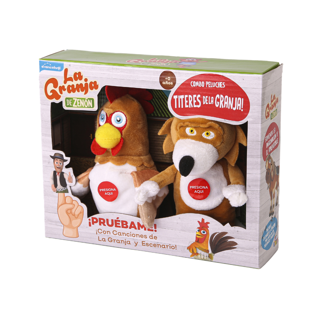 Titeres de dedo musicales la Granja de Zenon combo x2 Bartolito y Lobo Beto