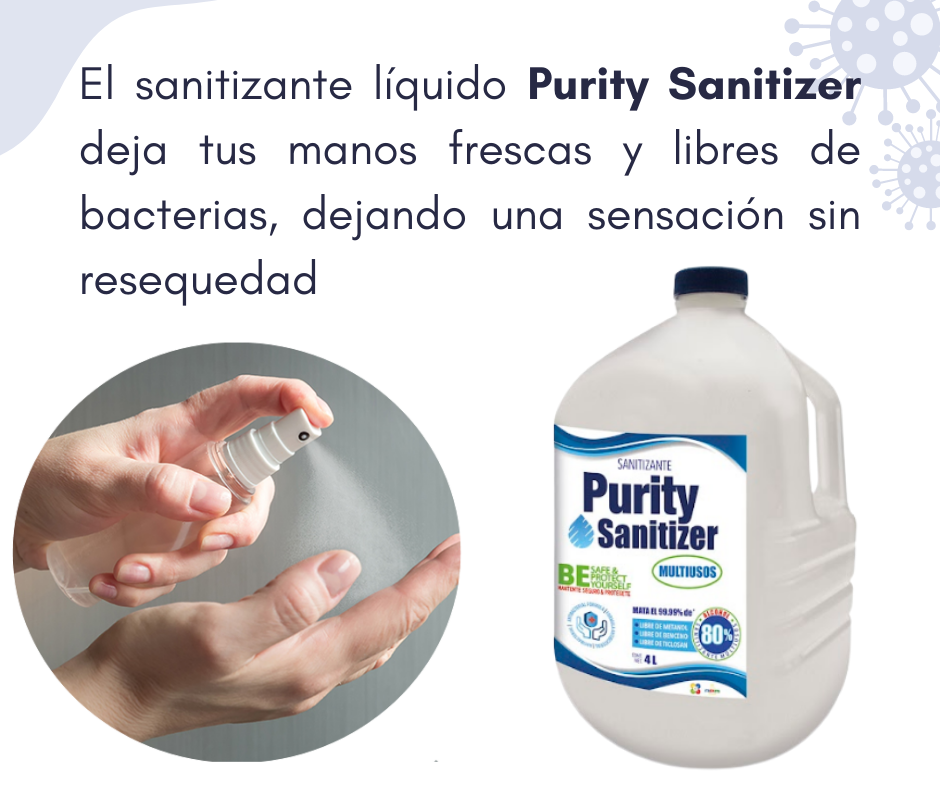 Alcohol Antibacterial 4L Purity Sanitizer Antiséptico para manos