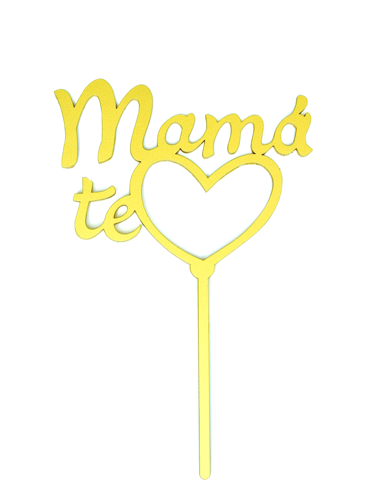 Letrero Pastel Cake Topper Mamá Te Amo Gold BdLG-020