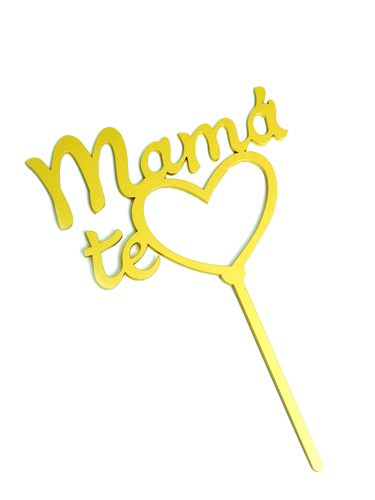 Letrero Pastel Cake Topper Mamá Te Amo Gold BdLG-020