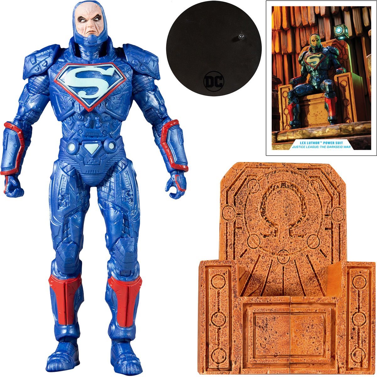 DC Multiverse Lex Luthor Blue Power Suit Justice League: The Darkseid War