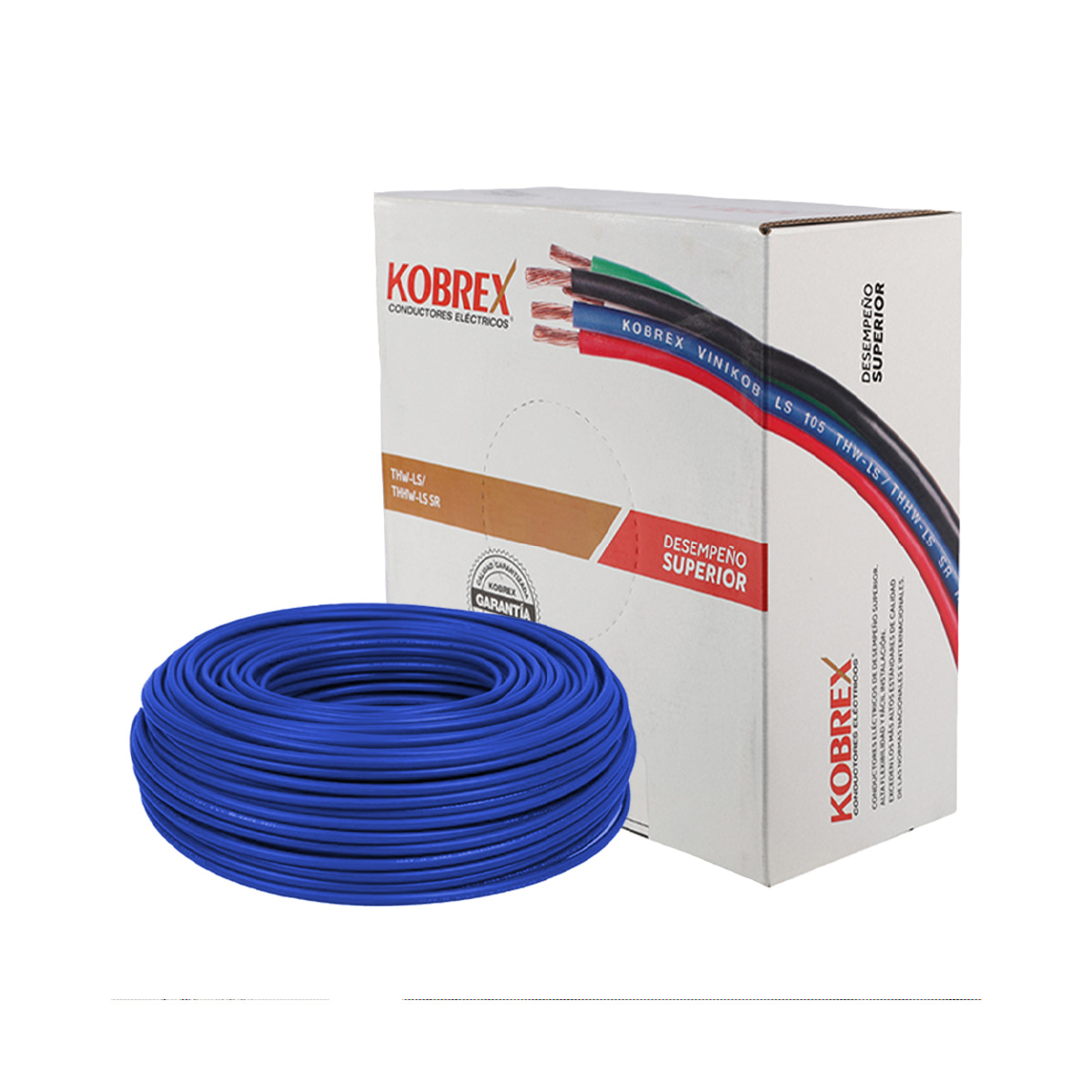 Caja 100 Mts, Cable azul, THW, Cal 12, AWG, 100% COBRE KOBREX