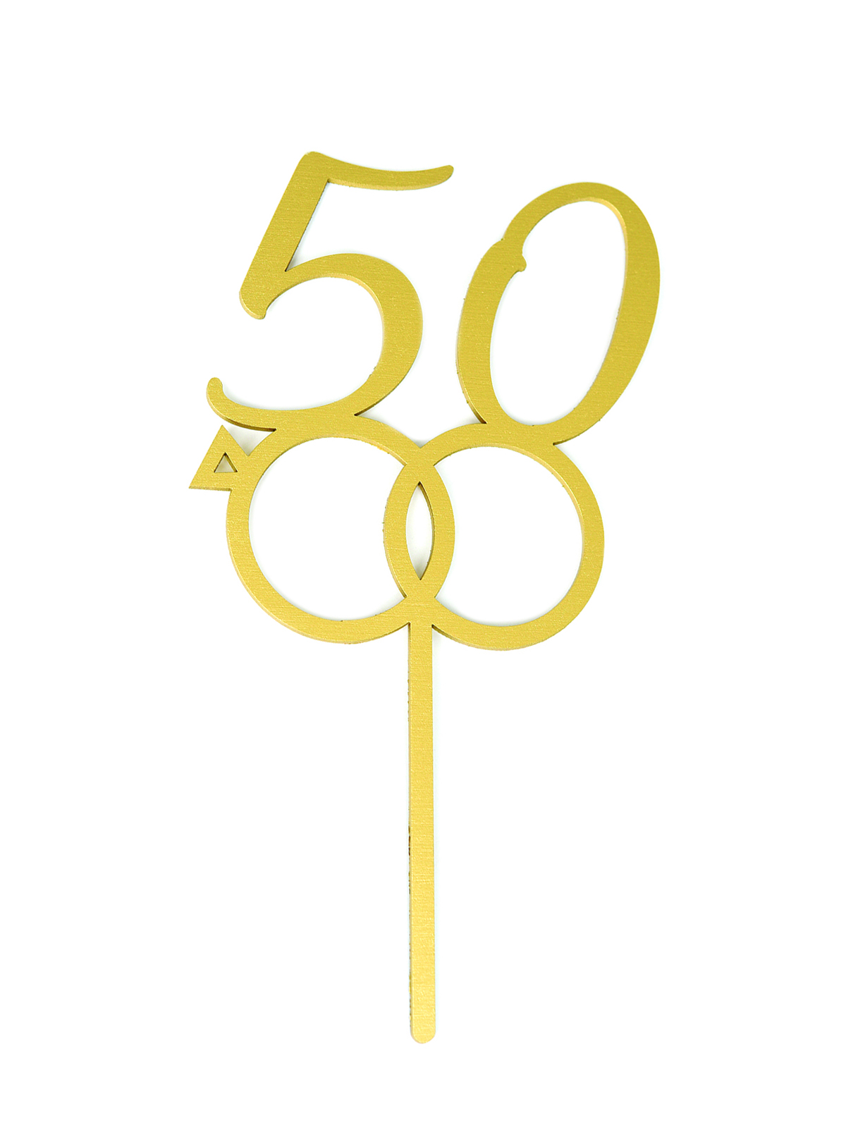 Letrero Pastel Cake Topper 50 Aniversario Dorado BdLG-050