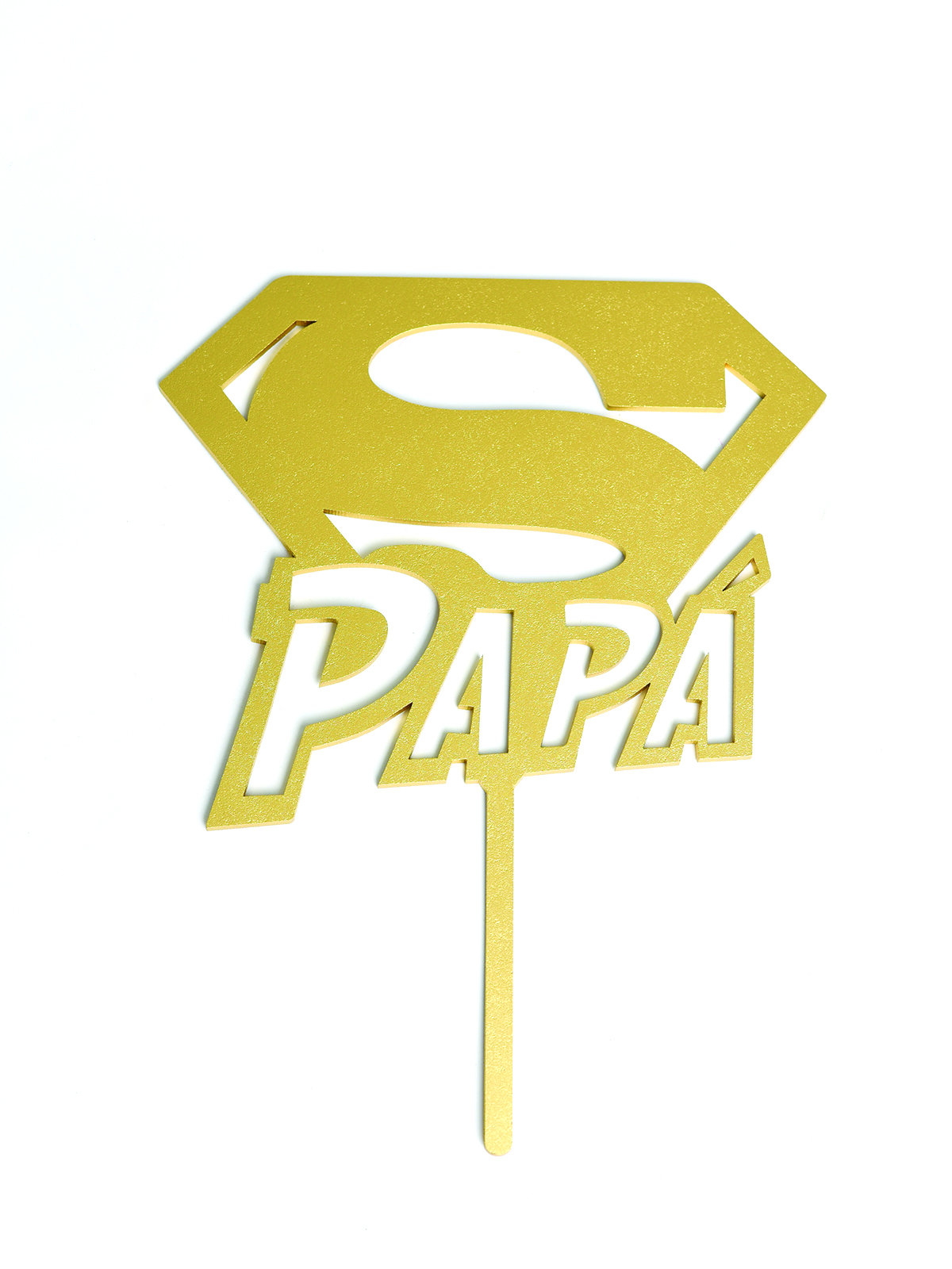 Letrero Pastel Cake Topper Super Papá Gold BdLG-027