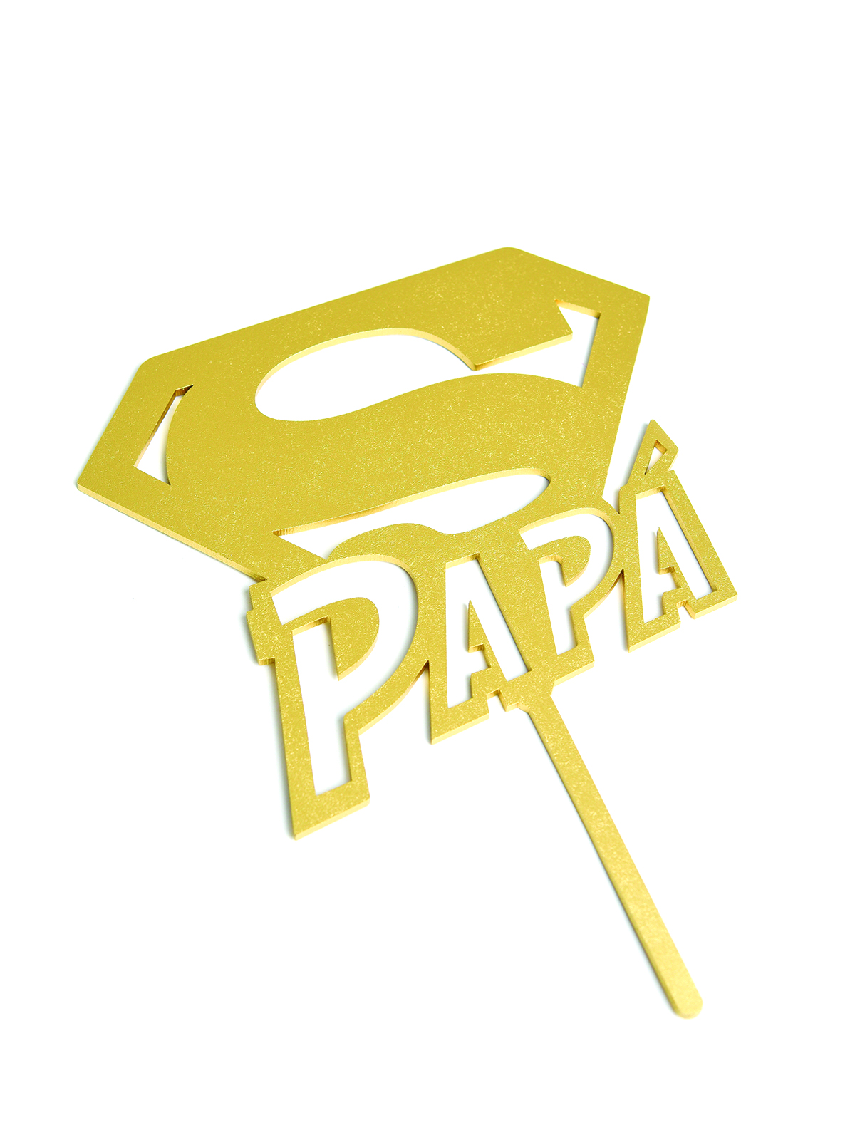 Letrero Pastel Cake Topper Super Papá Gold BdLG-027