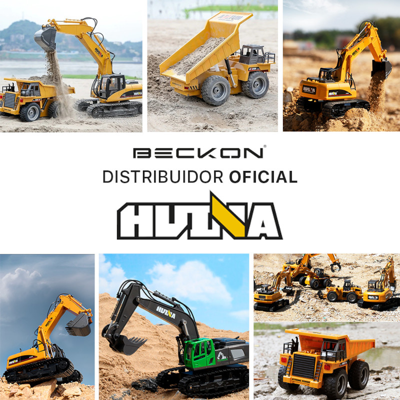 Excavadora a control remoto RC Huina 1550 Metal 1:14 15 canales 2.4Ghz Rc de construcción Retroexcavadora