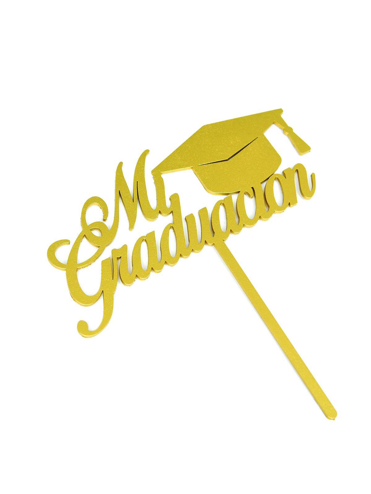 Letrero Pastel Cake Topper Mi Graduación Gold BdLG-029