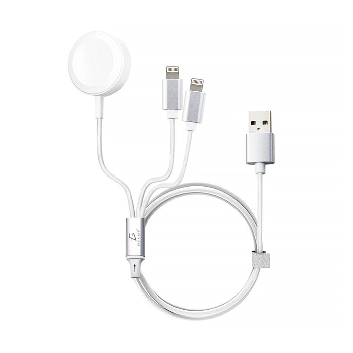 Cable De Usb Lightning 3 En 1 Para Apple Watch y Iphone