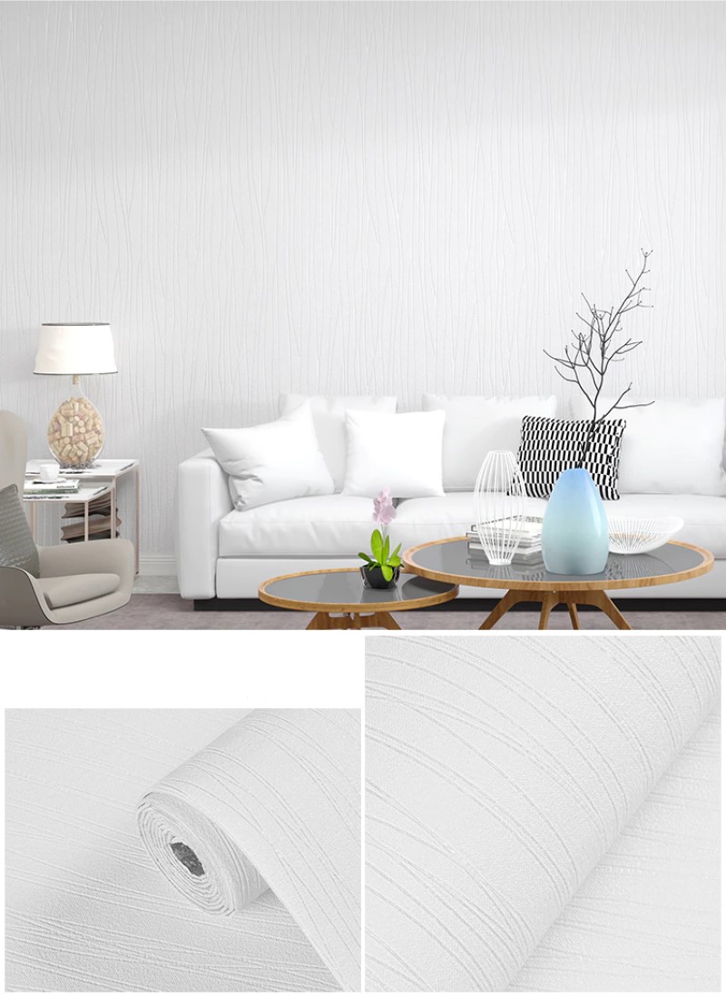 Papel tapiz adherible textura nordico blanco 10m x 45cm