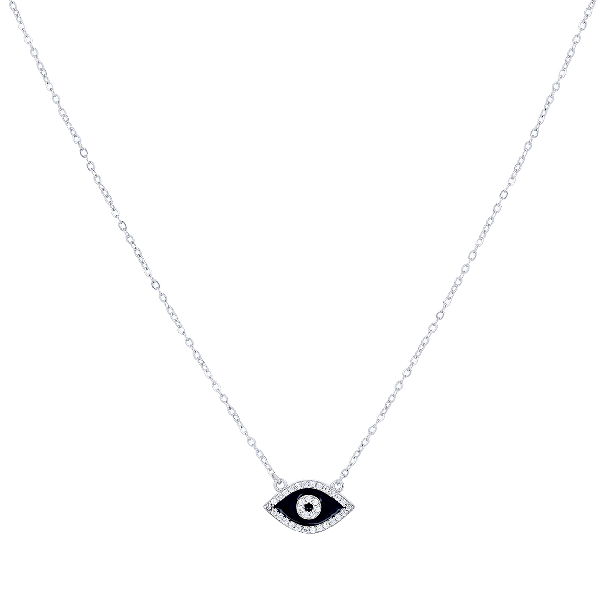 COLLAR OJO TURCO NEGRO Y ZIRCONIA