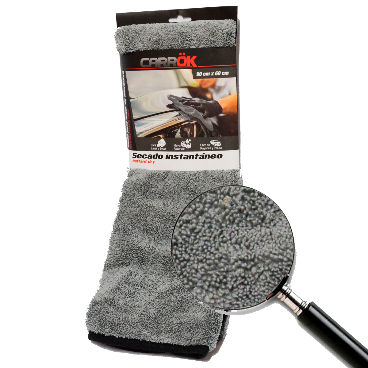 Toalla Super Absorbente Secado Rapido Microfibra  CARROK  gris 90 x 60 cm 3 pack