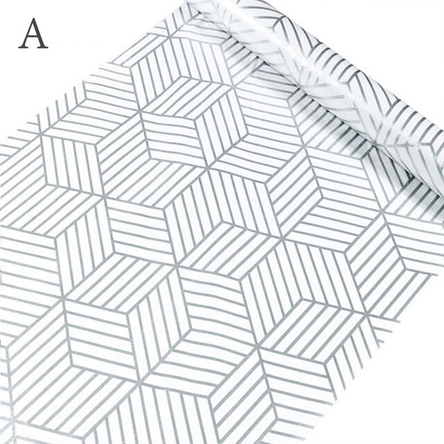 Papel Tapiz Adherible Cubos Plateado 3D 10m X 45cm