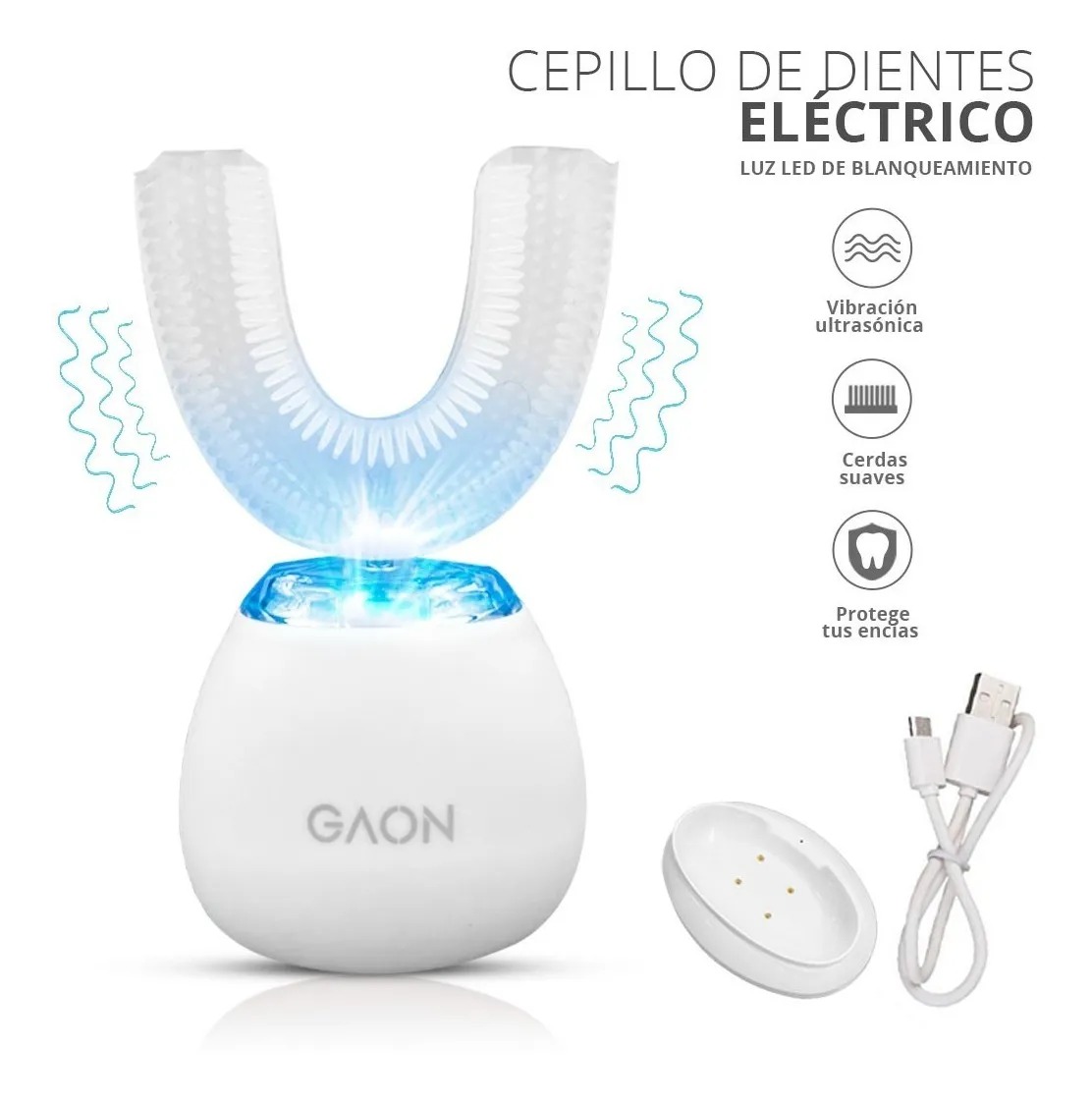 Cepillo Dental Electrico Recargable Blanqueamiento Adulto