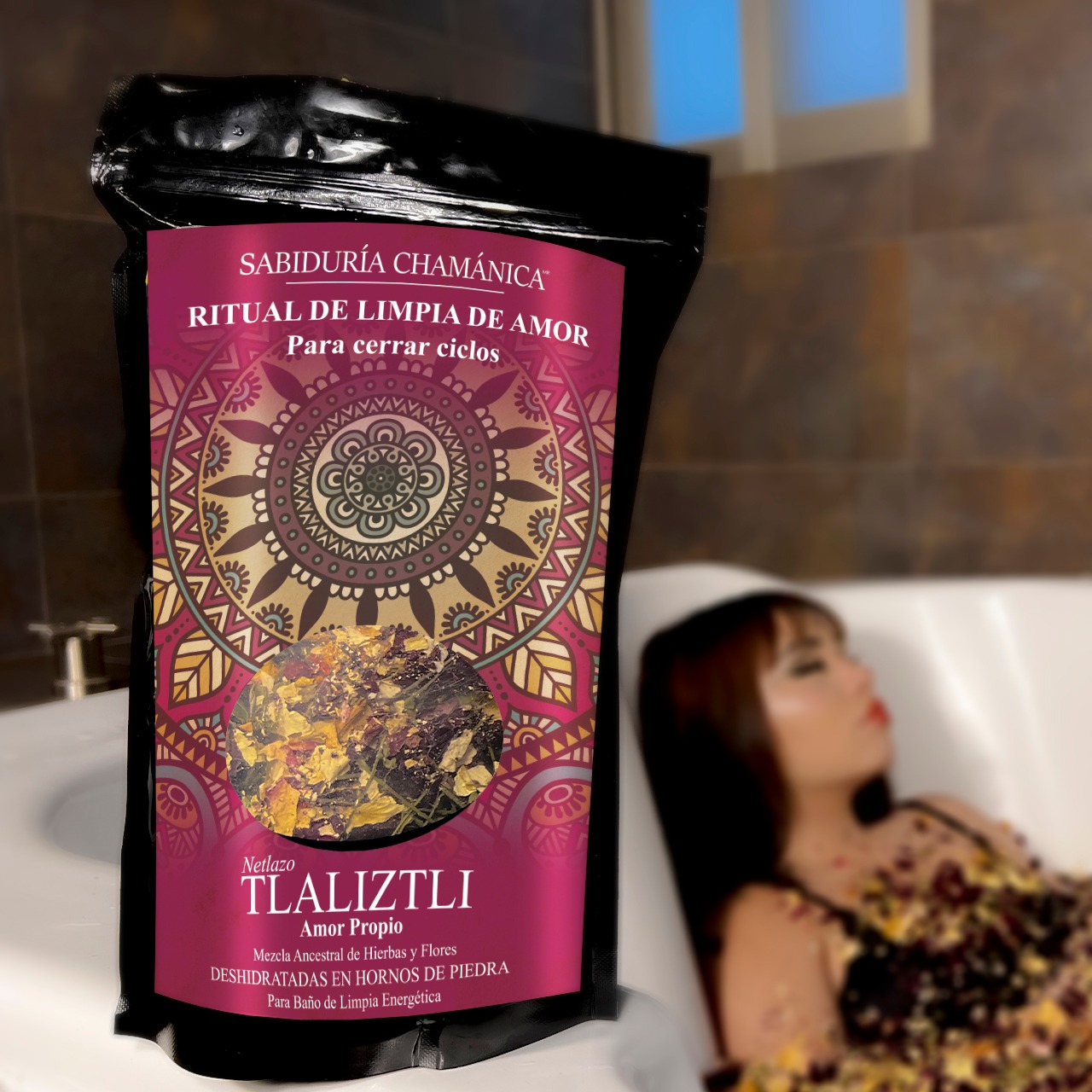 Baño de Hierbas Tlaelquani 4 hierbas - Diosa del Amor, hierbas de baño, natural, artesania, temazcal, vapor, tina, pies, relajacion, meditacion, bienestar, herbal, naturaleza