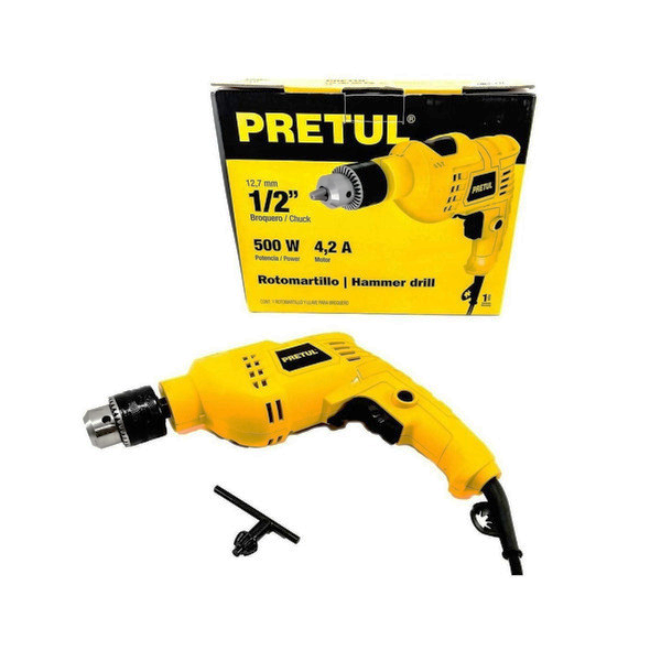 Rotomartillo 1/2", 500 W, 3000 rpm, PRETUL modelo: ROTO - 1/2P4.
