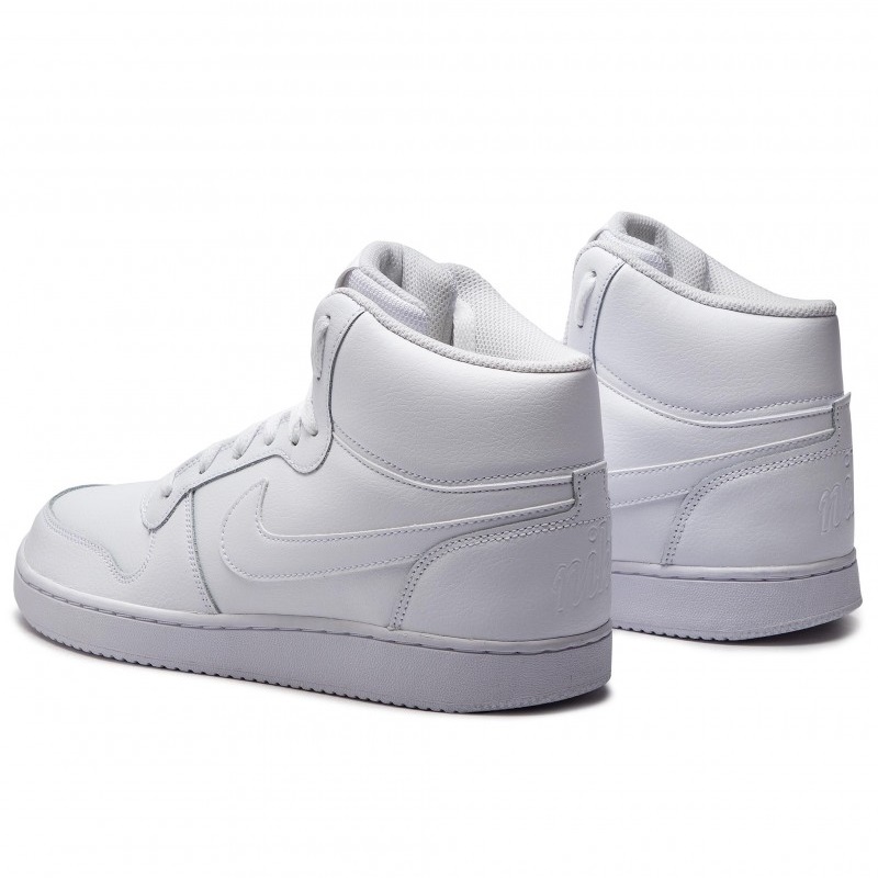 Tenis Nike Ebernon Mid Triple White Piel Hombre AQ1773-100