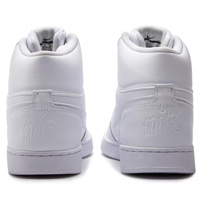 Tenis Nike Ebernon Mid Triple White Piel Hombre AQ1773-100