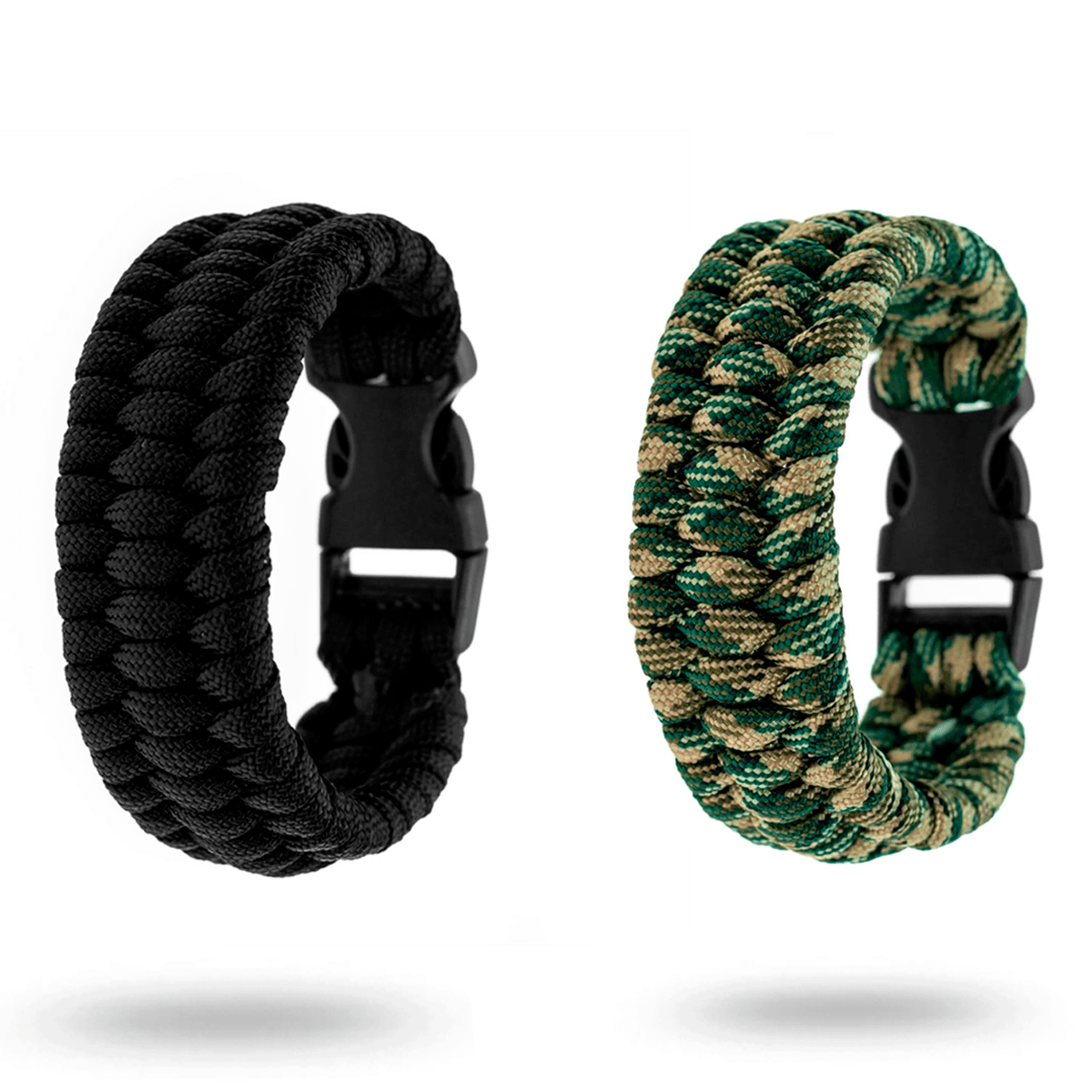 2 Pack De Pulseras Paracord Para Hombres Trenzada A Mano Estilo Triple Brazaletes Pulseras Resistente
