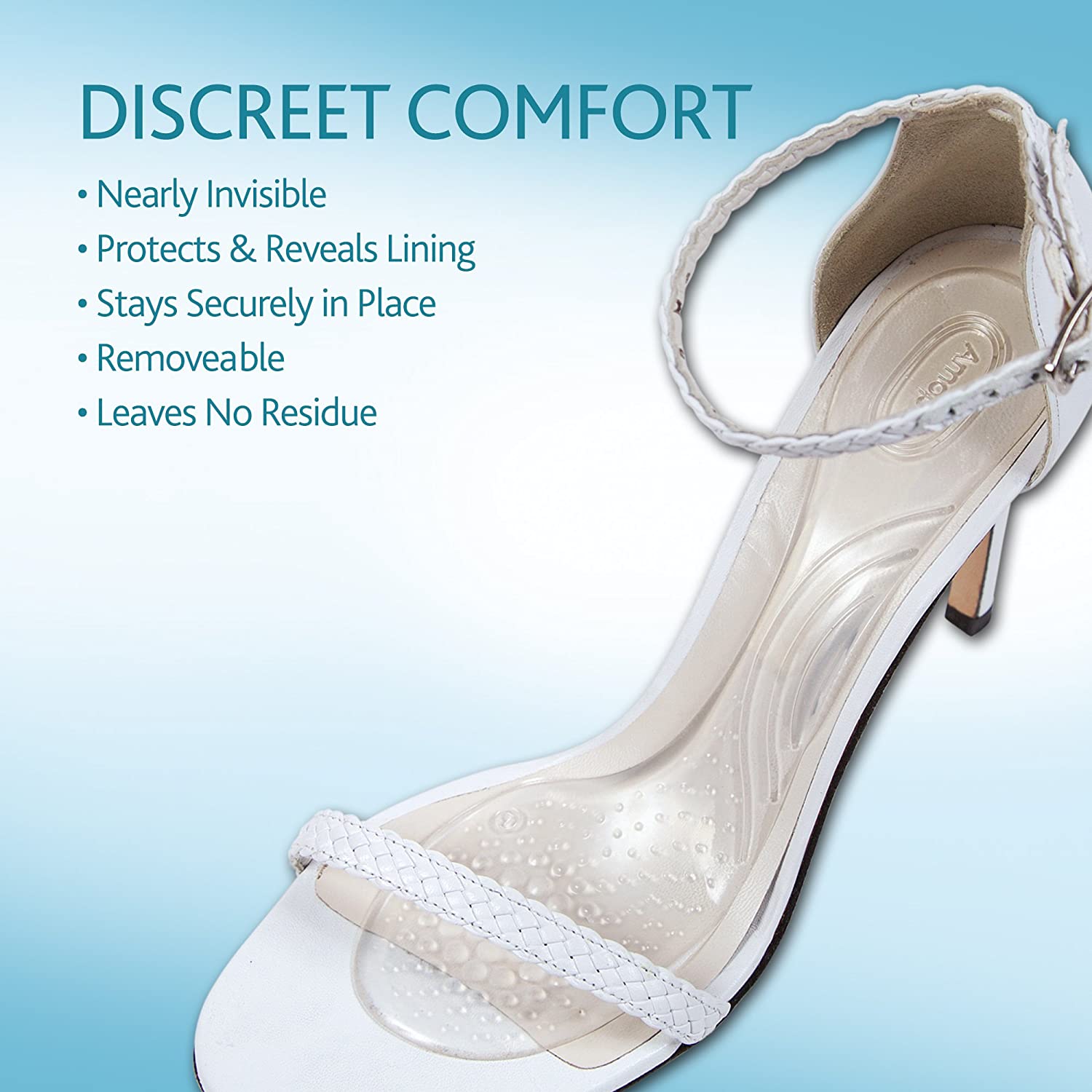 Amope Plantillas De Gel Para Zapatos Abiertos de Mujer, Tacones, 1par