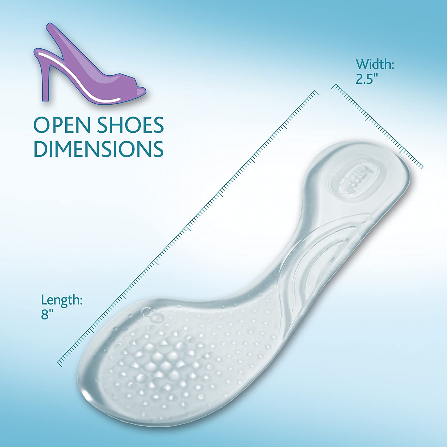 Amope Plantillas De Gel Para Zapatos Abiertos de Mujer, Tacones, 1par