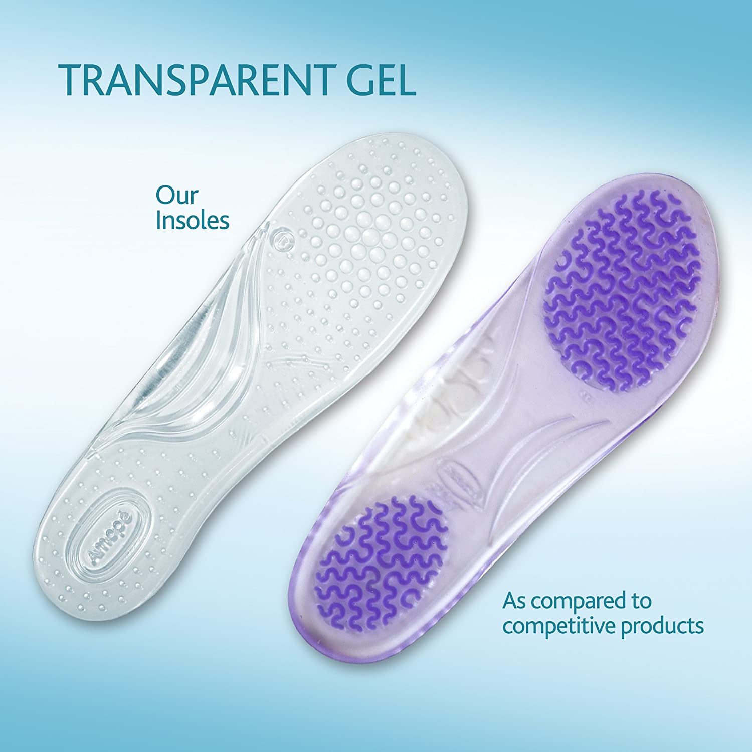 Amope Plantillas De Gel Para Zapatos Abiertos de Mujer, Tacones, 1par