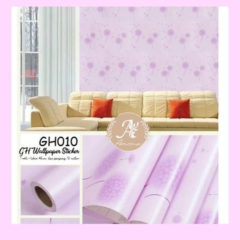 Papel Tapiz Adherible Diente de Leon Lila 10m X 45cm