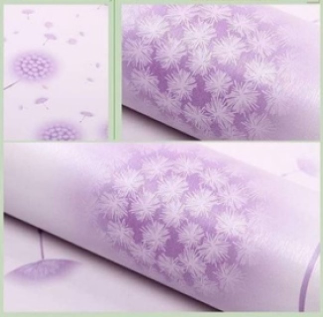 Papel Tapiz Adherible Diente de Leon Lila 10m X 45cm