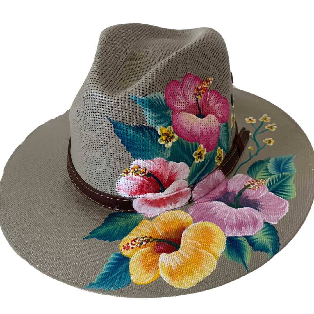 Sombrero Pintado con flores