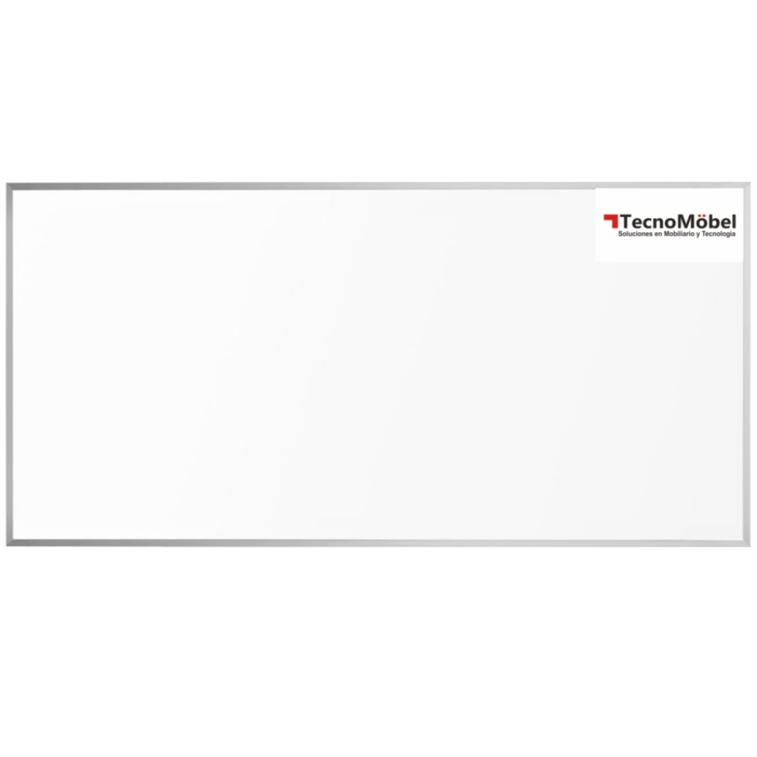 Pizarrón Tecnomöbel Blanco De 120X240 Cms. Con Marco Y Portaplumón De Aluminio Anodizado, Cuenta Con Plumón Y Kit De Instalación Para Su Montaje