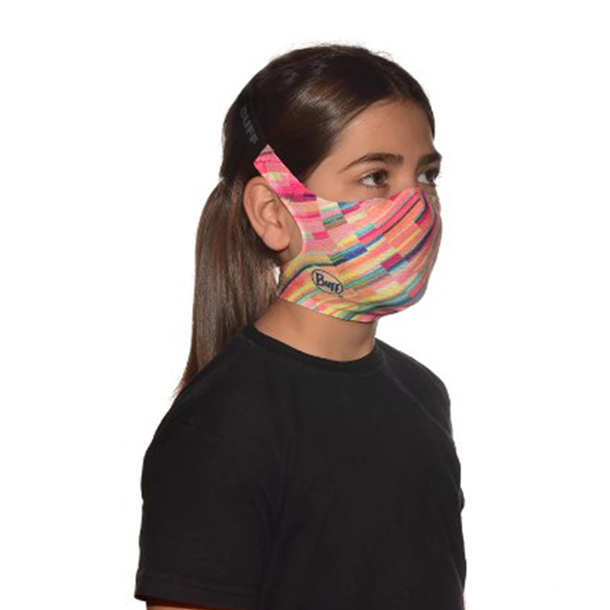 Cubrebocas reutilizable Buff rosa con 30 filtros 98% de protección