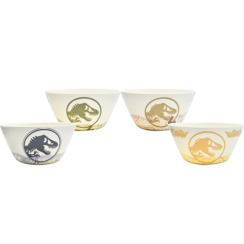 Fun Kids 1762-50 Vajilla Jurassic World Dominion Bambu Ecológica Multicolor Colección 12pz 