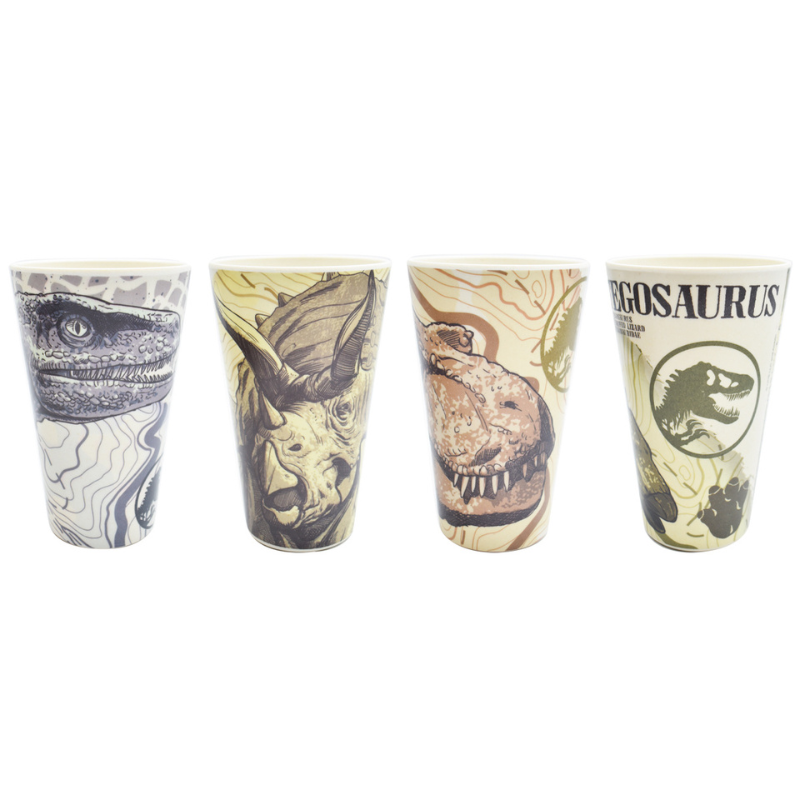 Fun Kids 1762-50 Vajilla Jurassic World Dominion Bambu Ecológica Multicolor Colección 12pz 