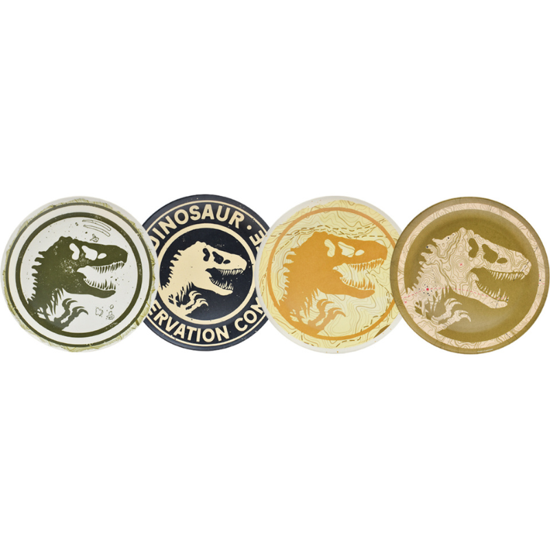 Fun Kids 1762-50 Vajilla Jurassic World Dominion Bambu Ecológica Multicolor Colección 12pz 