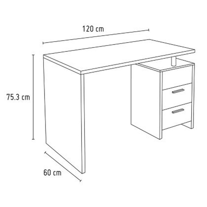 Escritorio Con 2 Cajones Just Home Collection 129437 SMAC