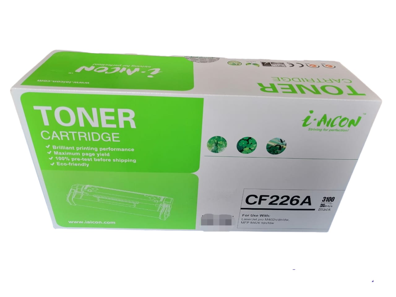 Cartucho tóner CF226 A (26 A) compatible genérico nuevo, para uso en HP PRO M402, MFP M426.