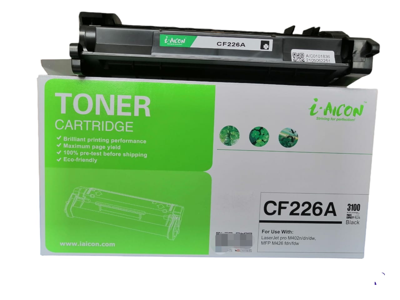 Cartucho tóner CF226 A (26 A) compatible genérico nuevo, para uso en HP PRO M402, MFP M426.