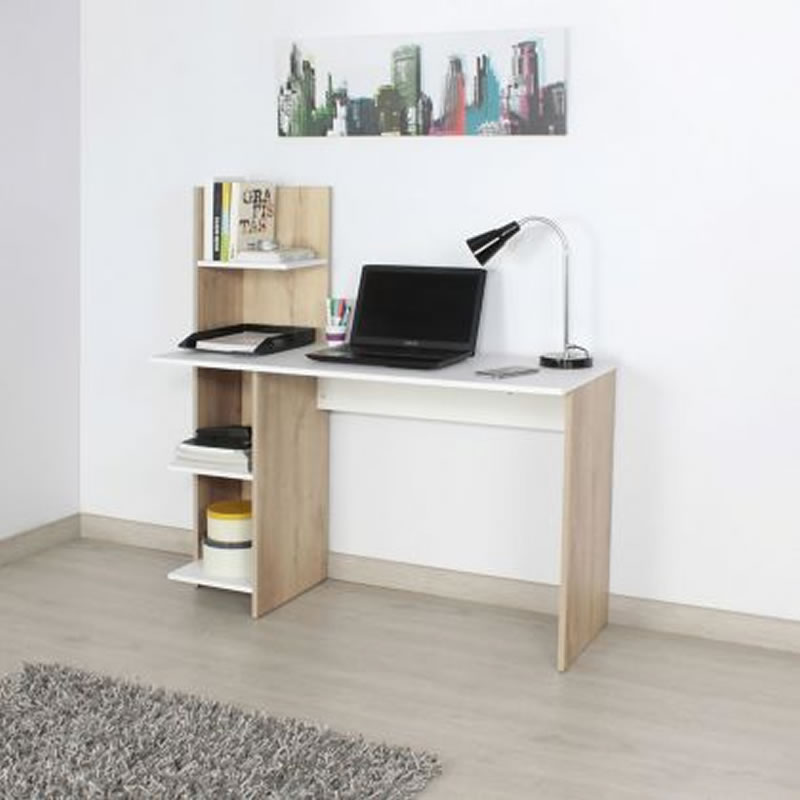 Escritorio Con Biblioteca Wex Melamina Maderkit 626457 SMAC