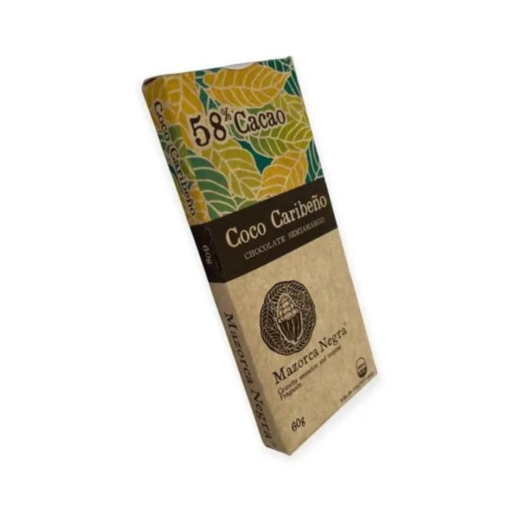Chocolate Semiamargo Coco Caribeño 60g Mazorca Negra