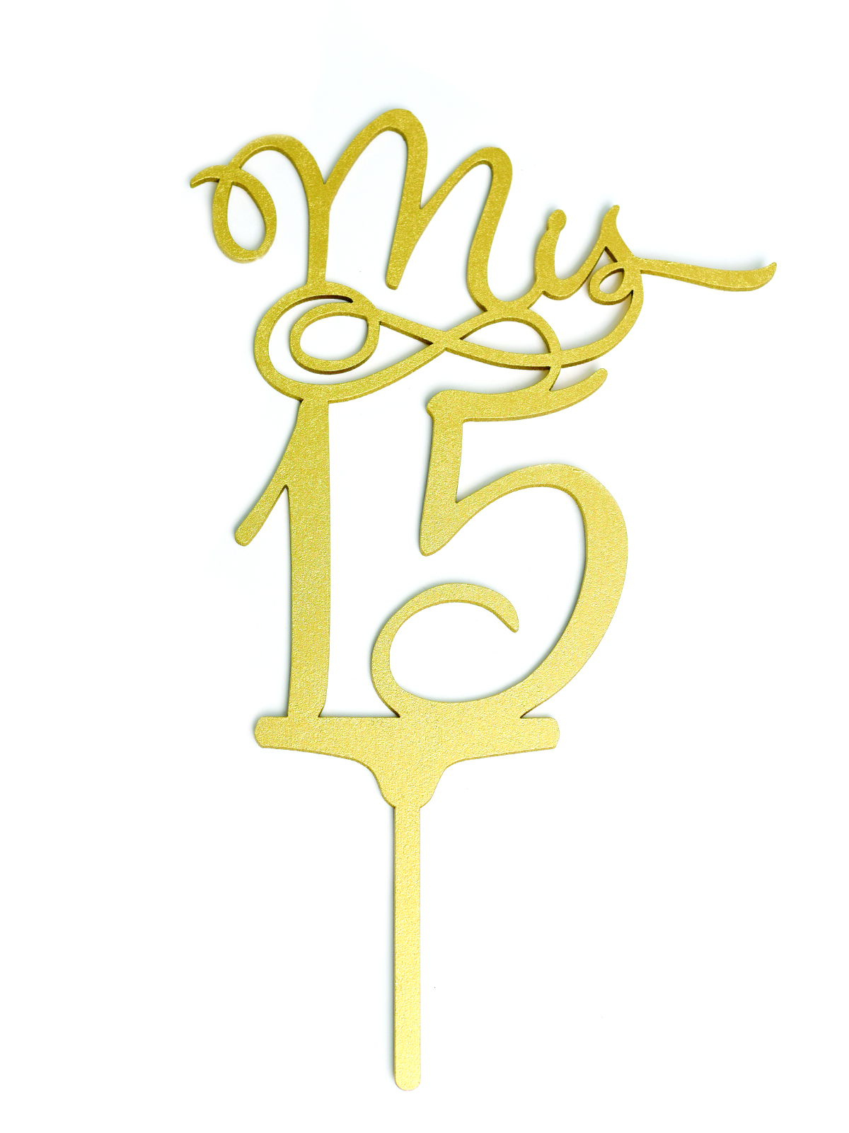 Letrero Pastel Cake Topper 15 Años Gold BdLG-008